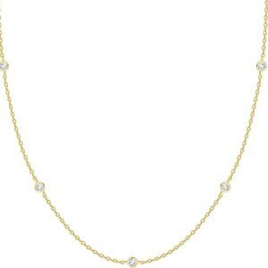 14K Gold Plated Station Necklace